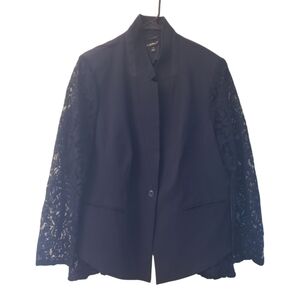 Lane Bryant Black Blazer with Lace Sleeves
